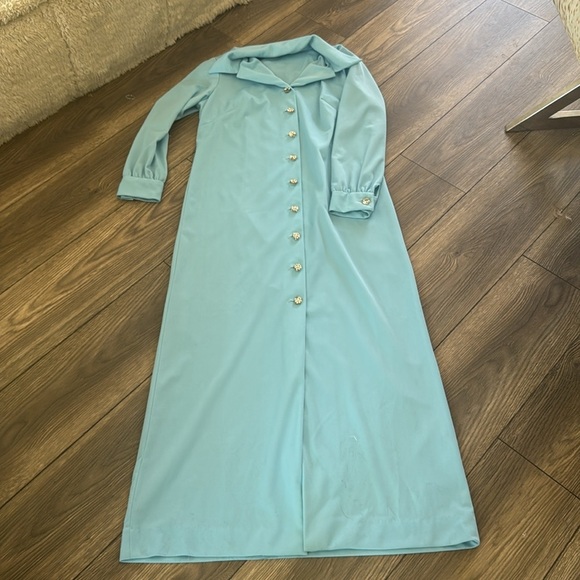 Vintage Union made size 14 maxi dress with super cool rhinestone buttons - Picture 2 of 14